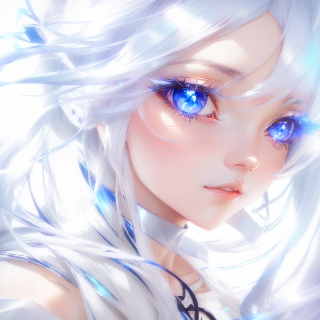 anime girl with long white hair and blue eyes, Stunning Anime Face Portraits, Beautiful anime faces, Perfect white hair girl, Girl with white eyes, Beautiful anime portraits, White Hair Girl, Beautiful Anime Girls, Anime Style 4k, Detailed portrait of an anime girl, Shining blue eyes, Her eyes have black anime pupils, Anime Girl Portrait, Beautiful anime style