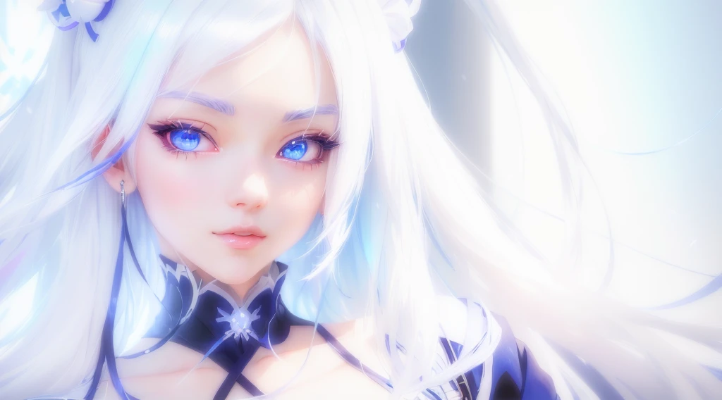 Anime girl with white hair and blue eyes posing for photo, Stunning Anime Face Portraits, Beautiful Anime Girls, Anime Style 4 k, Beautiful fantasy anime, Girl with white eyes, Super Real Anime, Beautiful Anime Women, Perfect white hair girl, Anime Style. 8K, Digital anime art, advanced Digital anime art, Beautiful anime portraits, 3D Anime Real