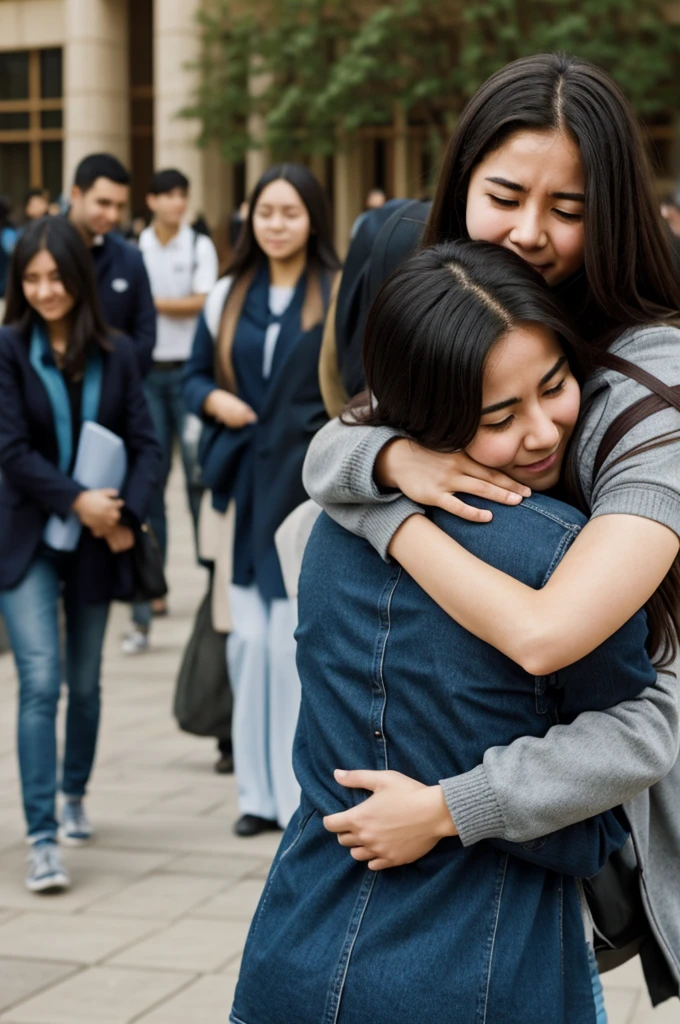Forgive blindly hugging someone in front of a university