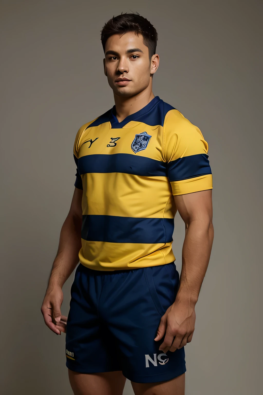 Rugby jersey dark blue yellow