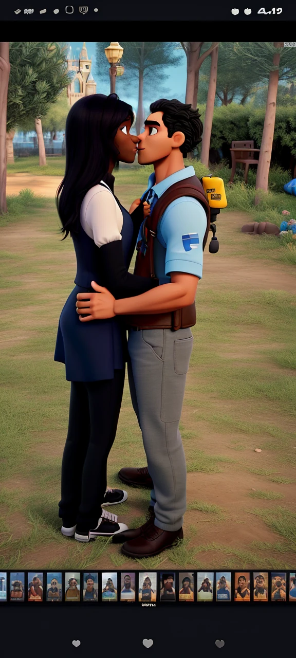Couple (dark man and dark woman) not Disney Pixar style, high qualiy, best qualityer.