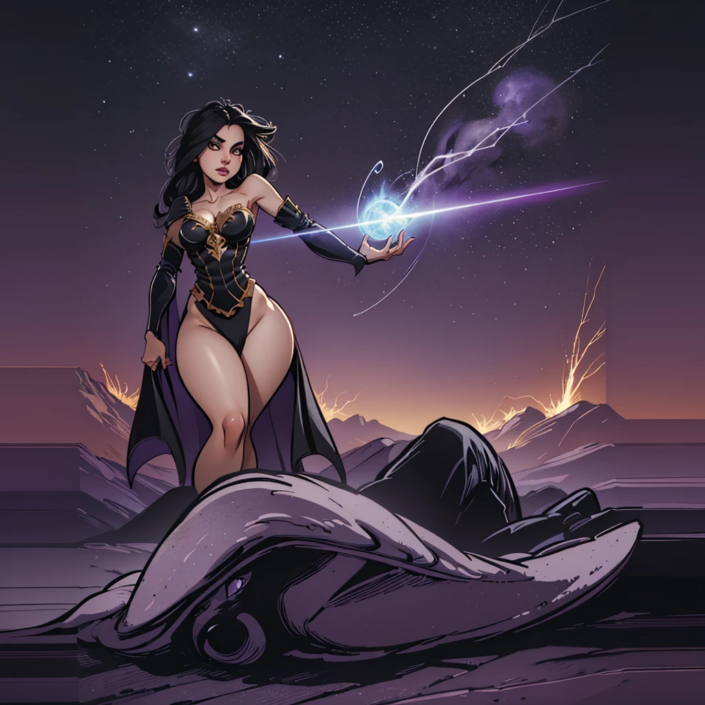 intricate detailed fantasy portrait of a cryptic girl casting a spell, girl with intense eyes and mystic expression, wastelands landscape, energy sparks up from the ground and connects to the girl, girl channeling energy blast, dark moody atmosphere, dynamic dramatic lighting, digital art, cinematic, (best quality,8k,masterpiece:1.2),ultra-detailed,(realistic,photorealistic,photo-realistic:1.37),volumetric lighting,chiaroscuro,moody colors,dark fantasy,surreal