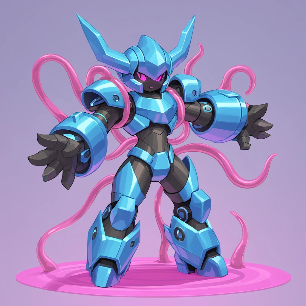 Golem Marshal in tentacle transformer art style with tentacles