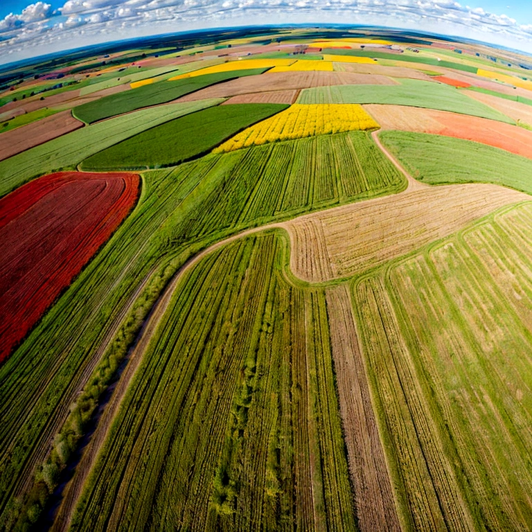 Straight up, top down, overhead view, Birds eye view of Tall grass Prairies, colorful grasslands with colorful wildflowers scattered. Riparian zones with scattered shrubs and trees, High quality, 4k,