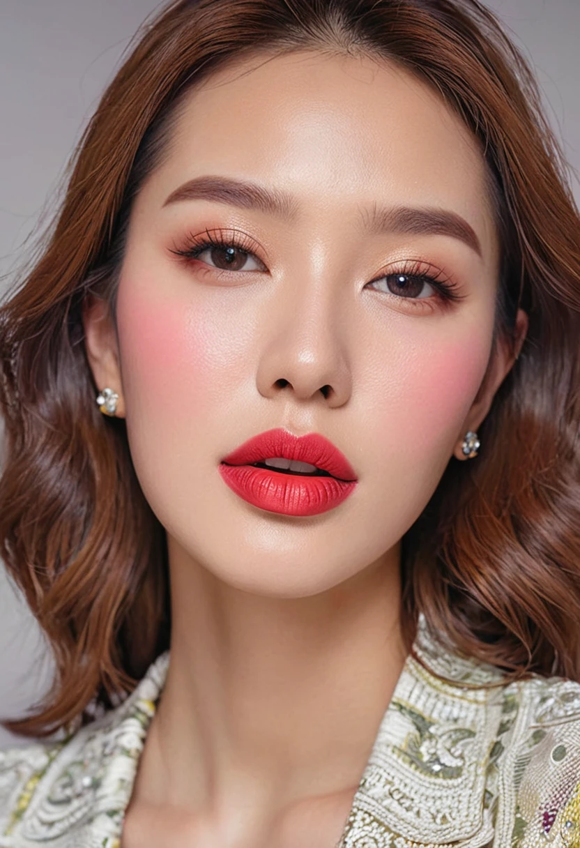 Beautiful MagMix Girl's lips with intricate texture and flawless skin, showcasing the luxurious quality of the lipstick
