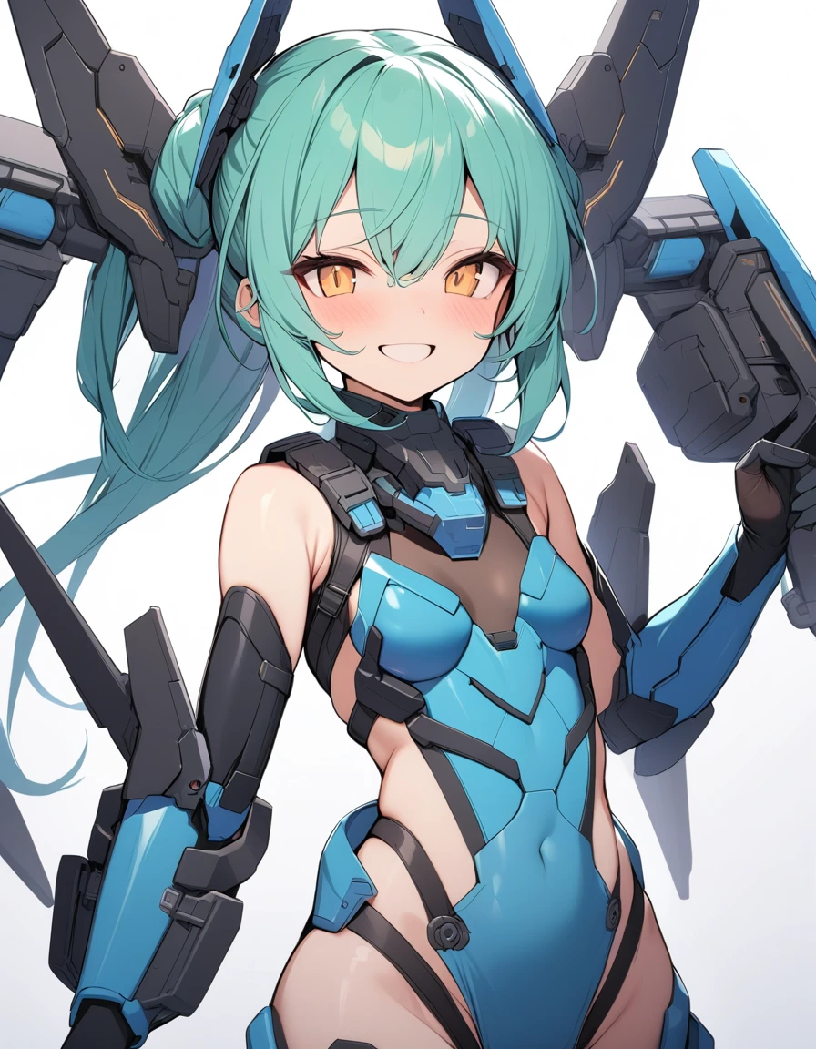 Highest_quality,masterpiece,1_girl,mecha musume,smile,armor,Small breasts,