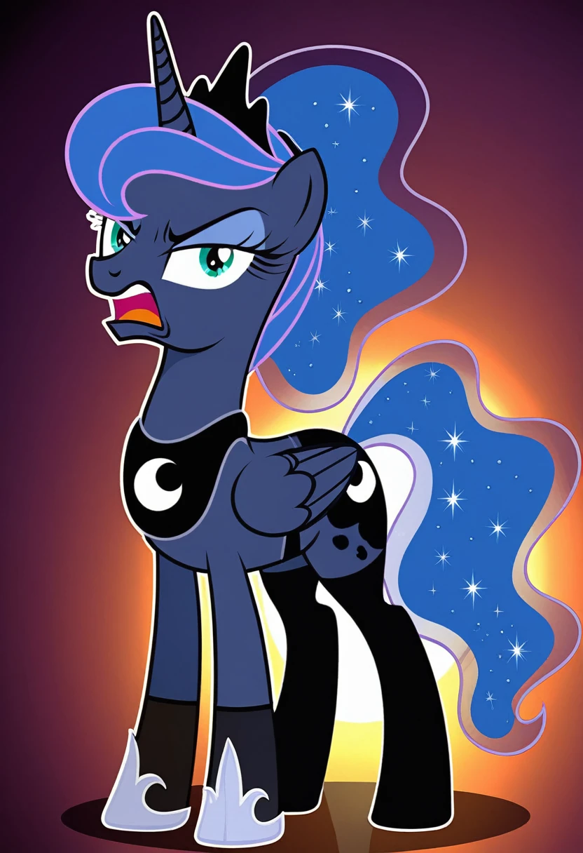 Pony . Black stocking Prince Luna angry