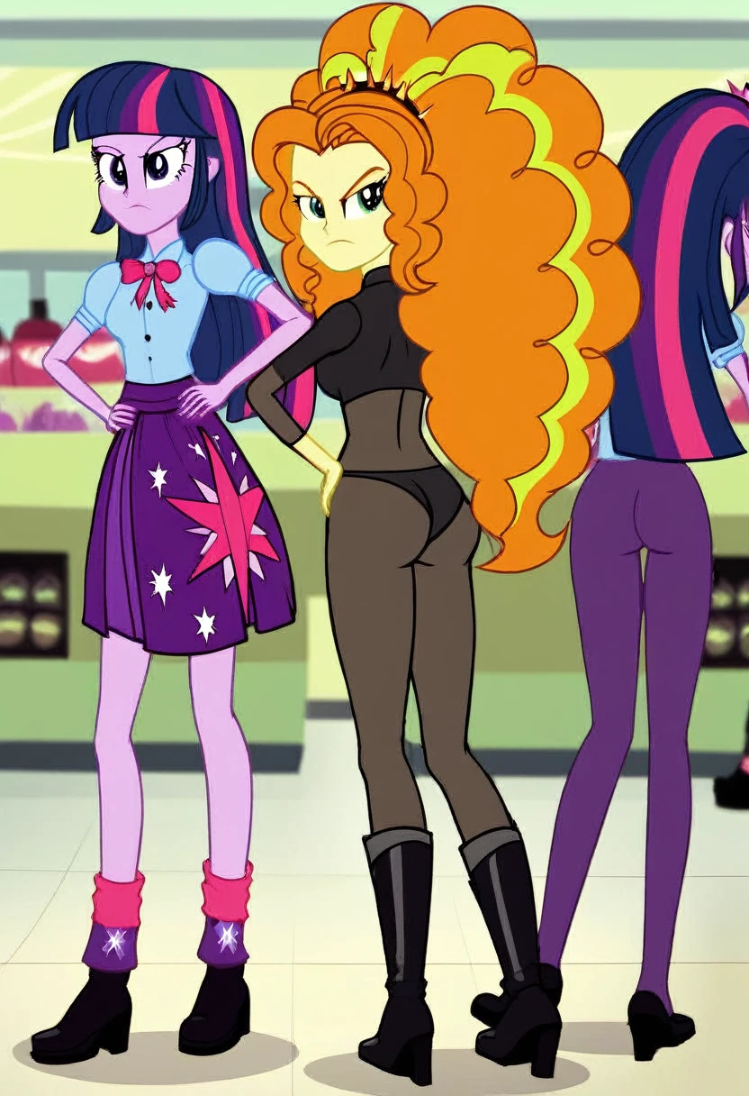 Eqg Twilight sparkle bodystocking Laura . Angry adagio is standing in the store and Twilight Sparkle is touching her butt