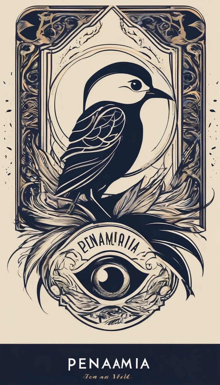 Design a logo that captures the magic of storytelling and the importance of memory, encapsulating the brand 'Penamemoria'. The logo should be simple, memorable, timeless, and versatile, working well in both print and digital formats. Should include the face of a boy and a bird feather