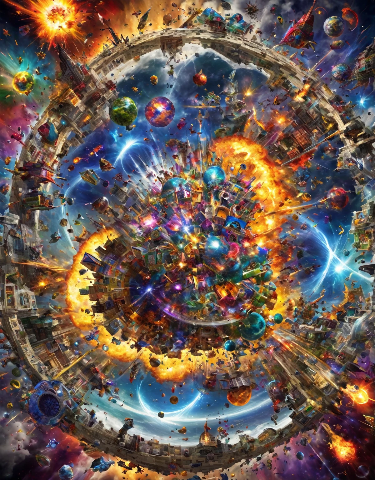 order and chaos coming together in an explosion of reality