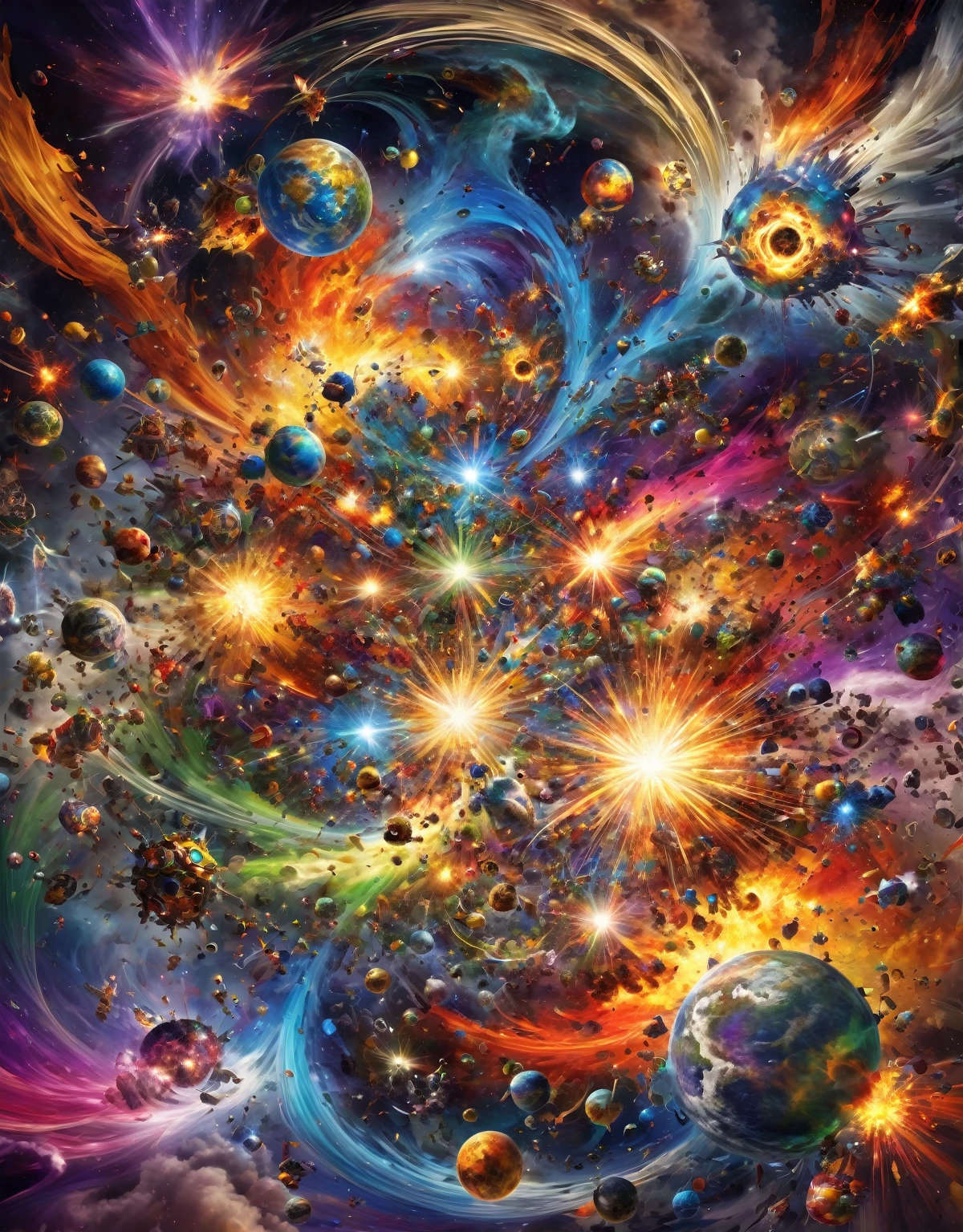order and chaos coming together in an explosion of reality