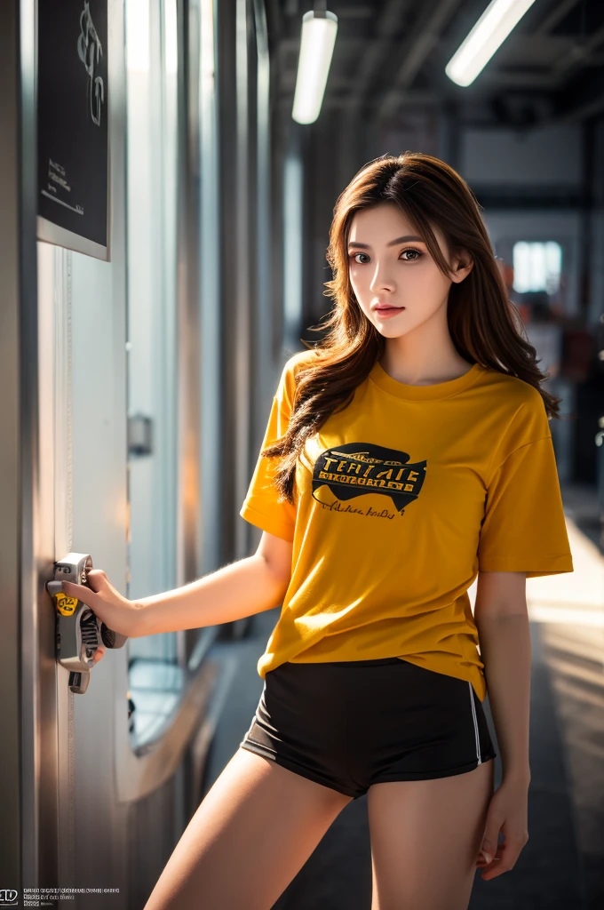 Highest quality, masterpiece, High resolution, 1 Girl,Tyndall effect,Realistic,,(High definition skin:1.2), 8K UHD, , Frank, High resolution, 4K, 8k T-shirt,Full body photo