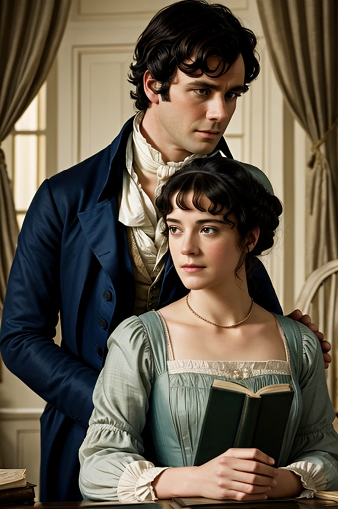 Film cover image of the book "Pride and prejudice" written by Jane Austen in the style of director Joe Wright
