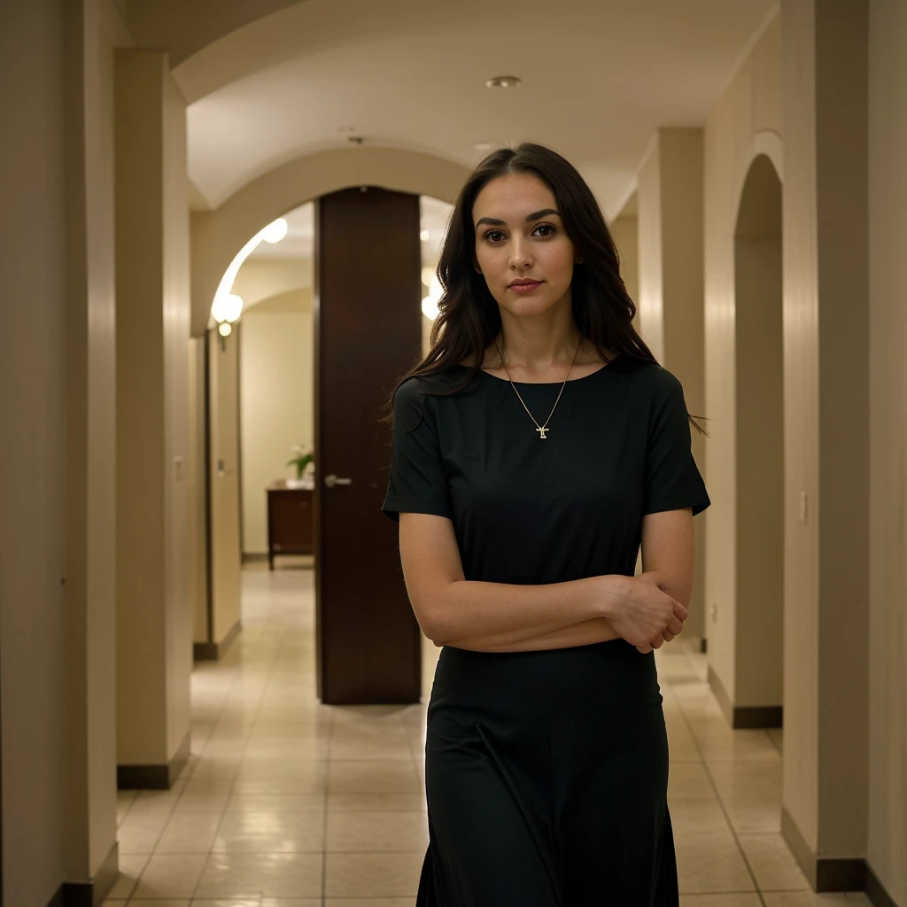 Beautiful tall woman with indigo hair and grey eyes super realistic and well detailed suit outfit, the excited smile, dating night