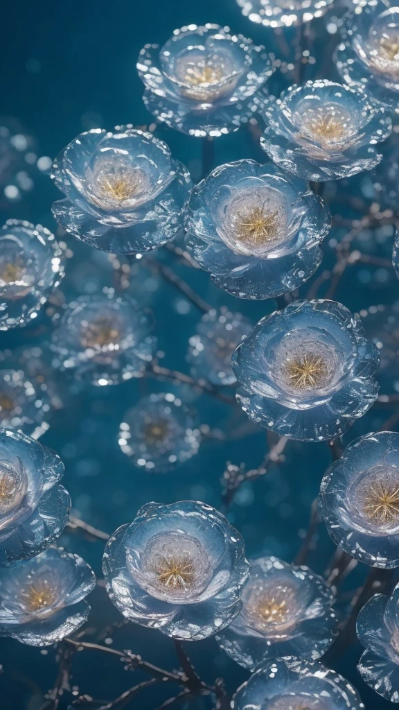 In the refreshing allure of a peaceful morning, 23 bright glowing blueberries float and move gracefully in the crystalline water. Macro photography captures the intricate details, emphasizing the dew drops clinging to their surface. Blue lighting illuminates the scene, bringing out the blueberries' vibrant hue and making them sparkle and shimmer in the water.
This captivating imagery is reminiscent of dynamic magazine advertising pictures, where products are presented in photorealistic perfection. The flowing water background contrasts with the stillness of the fruit, creating a sense of depth and dimension. Sunlight filters through the water, casting a warm glow and highlighting the blue
