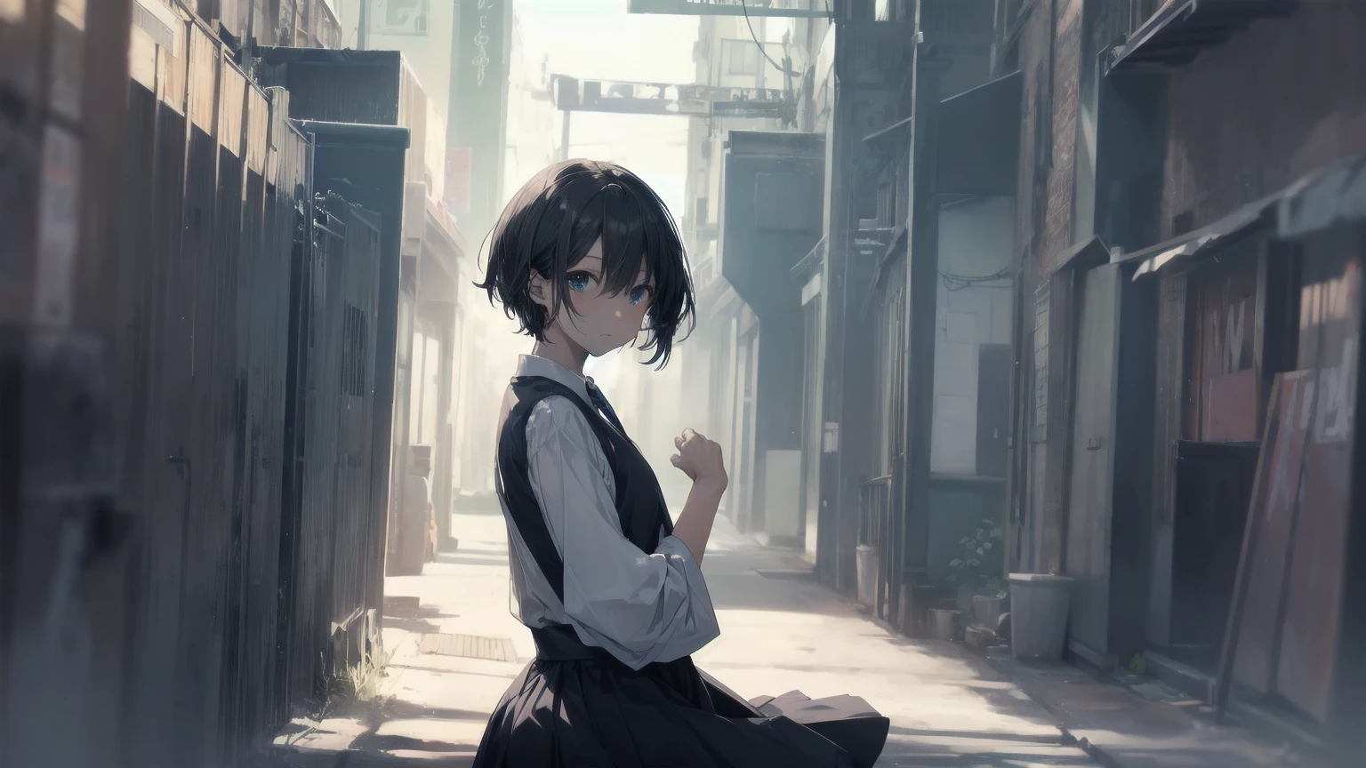 Super high quality by Art God, Super detailed, High resolution, Anime Moe Art Style, Best Anime 8K Konachan Wallpaper, pixiv Contest Winner, Perfect Anatomy, break,(Please draw a girl walking sleepily to school.. ),break, One girl, (alone,change,,13 years old:1.3),Complete limbs, Full Finger,, The charm of androgyny, (Very short hair), Sleeping hair, Messy Hair, Flat Chest, Small Ass, between legs, Small eyes,Beautiful and exquisite black eyes, Well-proportioned iris and pupil, Disgusted Eyes, High resolutionの詳細な髪, , skirt, School zone. break,Highly detailed skin, Best lighting by famous artists, 8K, figure,