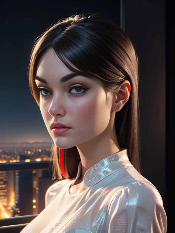 photo of Sasha Grey, RAW, beautiful woman, ((portrait)), ((detailed face:1.2)), ((detailed facial feature, detailed skin, clear skin), (perfect proportioned body), (wearing a colorful sexy dress) (high detailed city environment, apartment balcony), (realistic photo, best quality, detailed), (8k wallpaper), (cinematic lighting, dramatic lighting) (sharp focus, intricate)