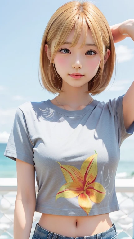 tshirt design, rzminjourney, Vector art, summer design,Blonde like silk, hot like Hawaii