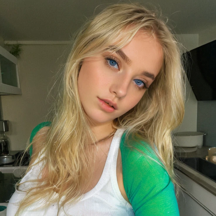 Jeune blonde de 21 ans, yeux bleu, shooting photo, sexy, attirante, seins naturels, la nuit, qualite hyper realist, 4k