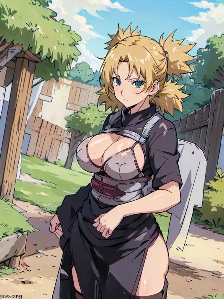 Sexy adult woman,Temari,standing still,huge breast,in her new sexyunderwear  and bra lot her body and open chest,hentai,snfw,thick body,age30,hair lose, reference sheet,milf, character design