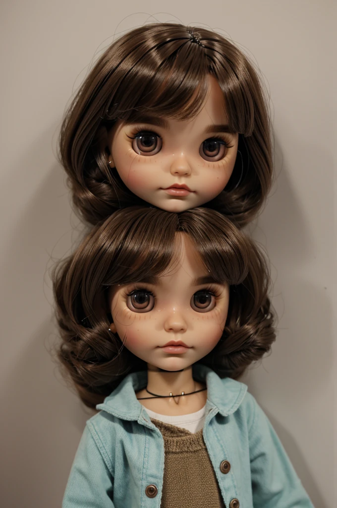 Blythe doll boy with moles and Brown eyes