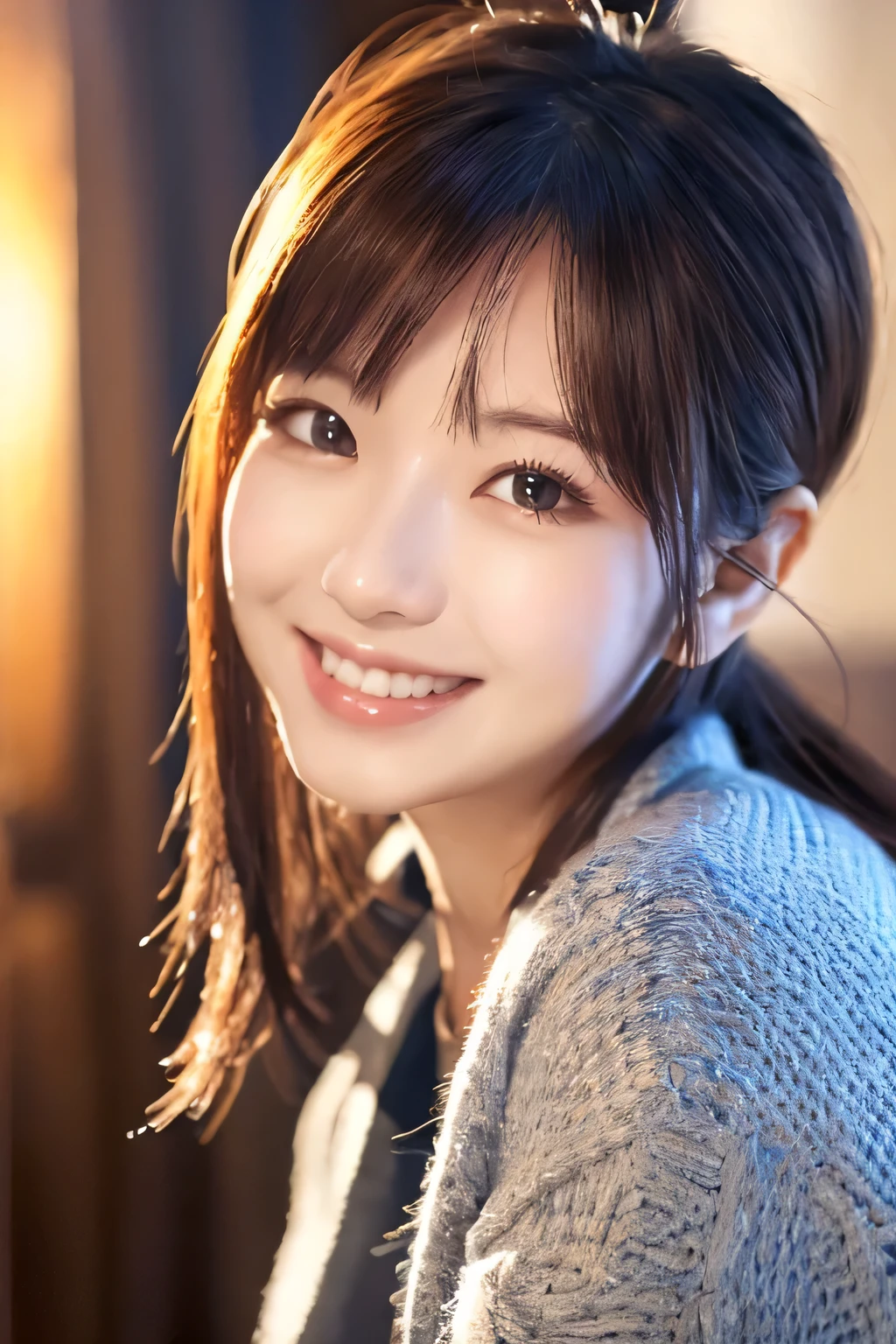 (Best Quality,4K,8K,hight resolution,masutepiece:1.2),Ultra-detailed,Realistic,Extremely detailed, Colorful tones, Soft lighting smile