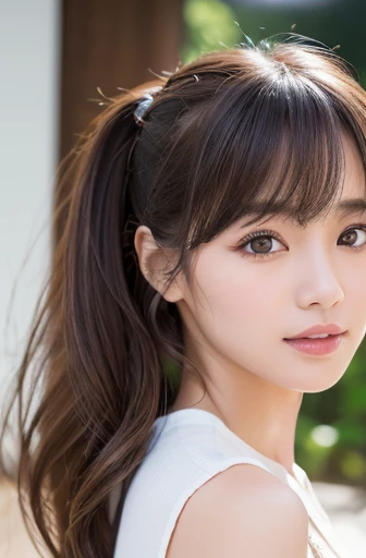 masterpiece:1.3), (8K, Realistic, RAW Photos, Best image quality: 1.4), Japanese schoolgirl、(Random Hairstyles:1.2)、Highly detailed face、Attention to detail、double eyelid、Beautiful woman:1.4、Light brown hair、Highest quality、masterpiece、Ultra-high resolution、(Realistic:1.4)、Detailed and professionally lit smiles、Loose、thin、Shorthair、Deadly position、skirt、sexy、