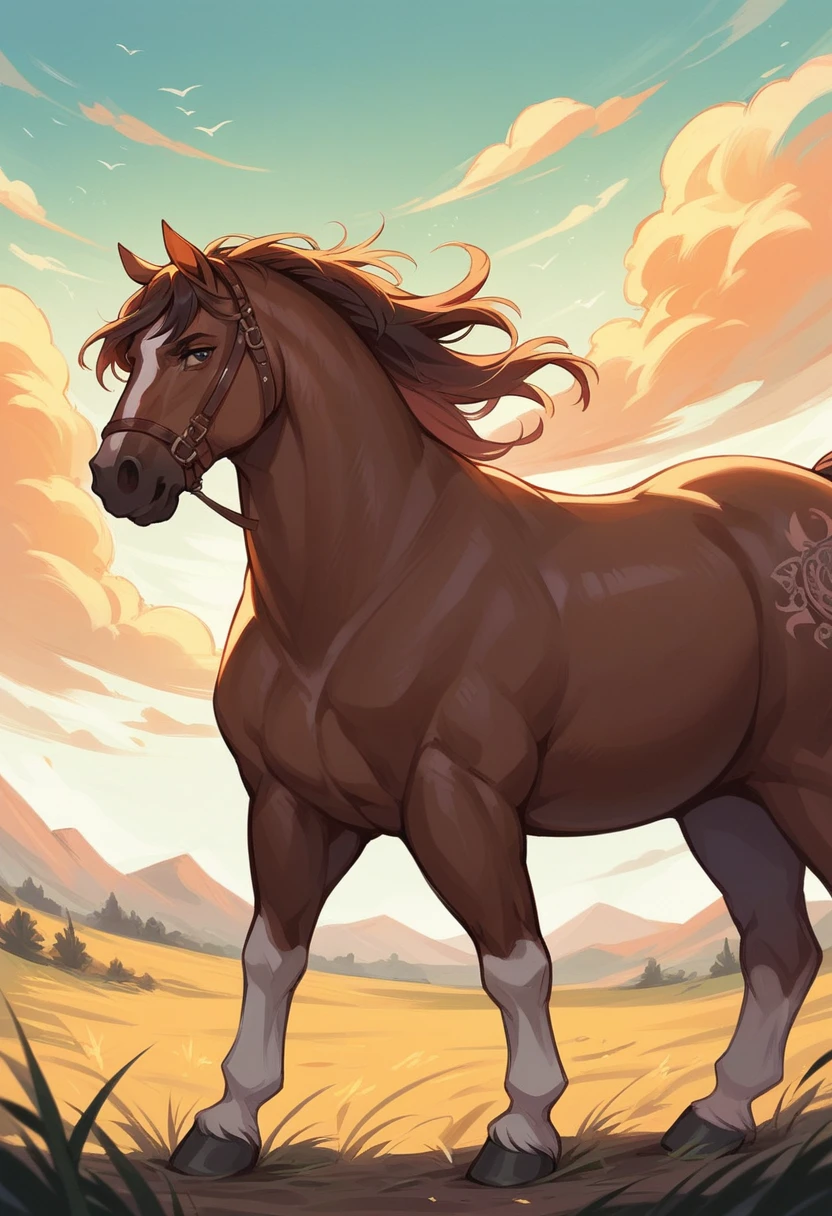 Horse riding alone at sunset tattoo 