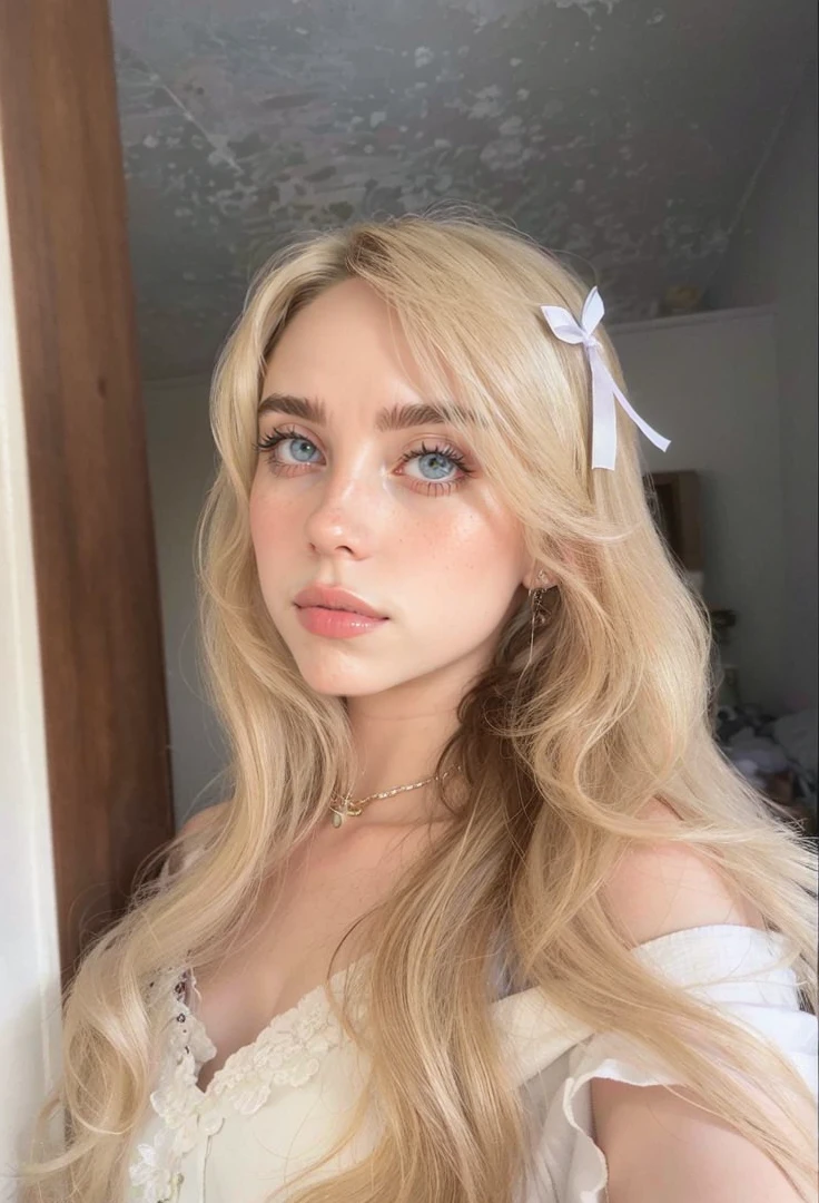 Arafed woman with blonde hair., Portrait of Vanessa Rhd, 2 4 year old  female mod - SeaArt AI