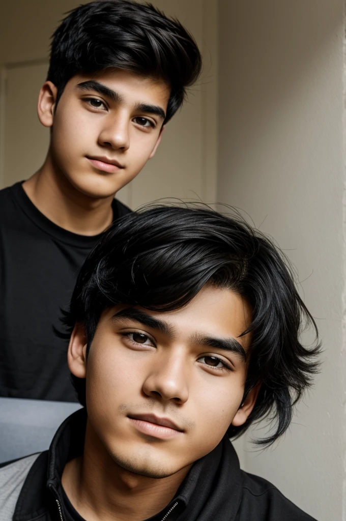 A boy with black hair