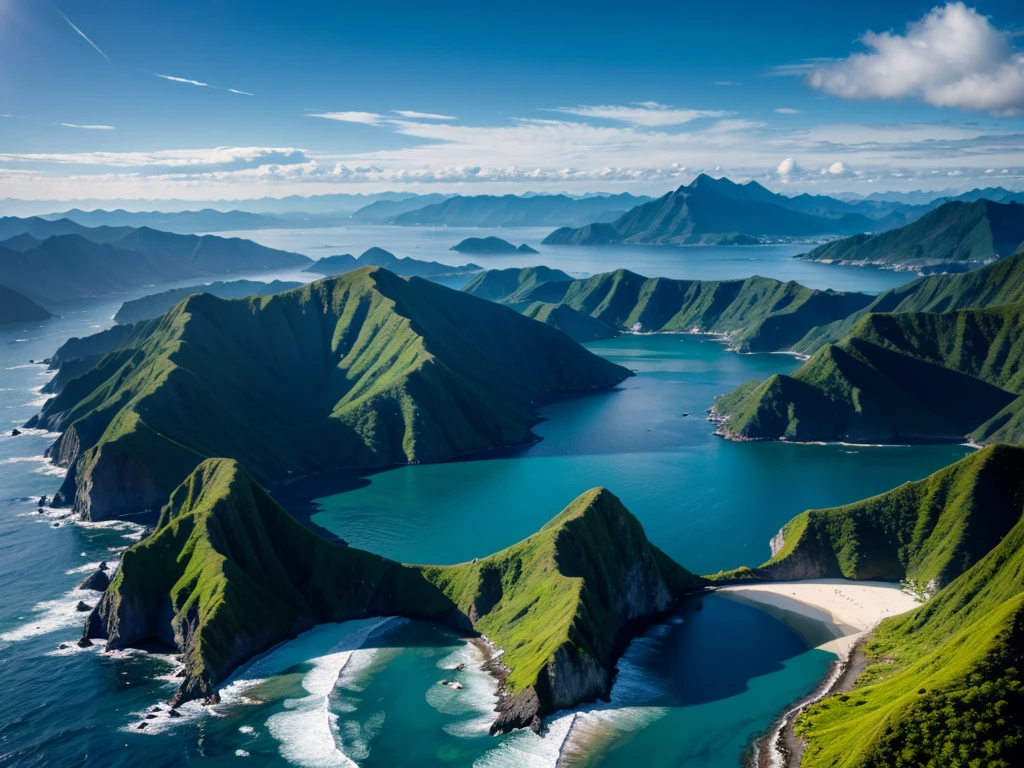 8K HD quality,sea ocean coast mountains