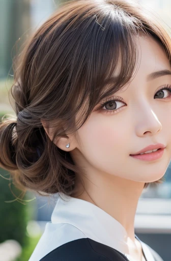 masterpiece:1.3), (8K, Realistic, RAW Photos, Best image quality: 1.4), Japanese women、(Random Hairstyles:1.2)、Highly detailed face、Attention to detail、double eyelid、Beautiful woman:1.4、Light brown hair、Highest quality、masterpiece、Ultra-high resolution、(Realistic:1.4)、Detailed and professionally lit smiles、Loose、thin、Shorthair、Deadly position、skirt、sexy、