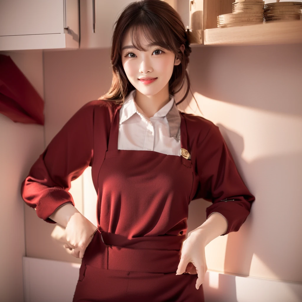 Positive woman,Positive female,housewife,Spread your hands,Push with both hands,Positive face