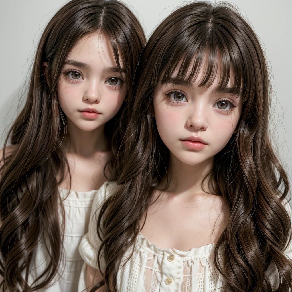 blythe doll brunette , with slightly wavy hair without bangs , dark brown eyes, thick lips , Wide nose , big front