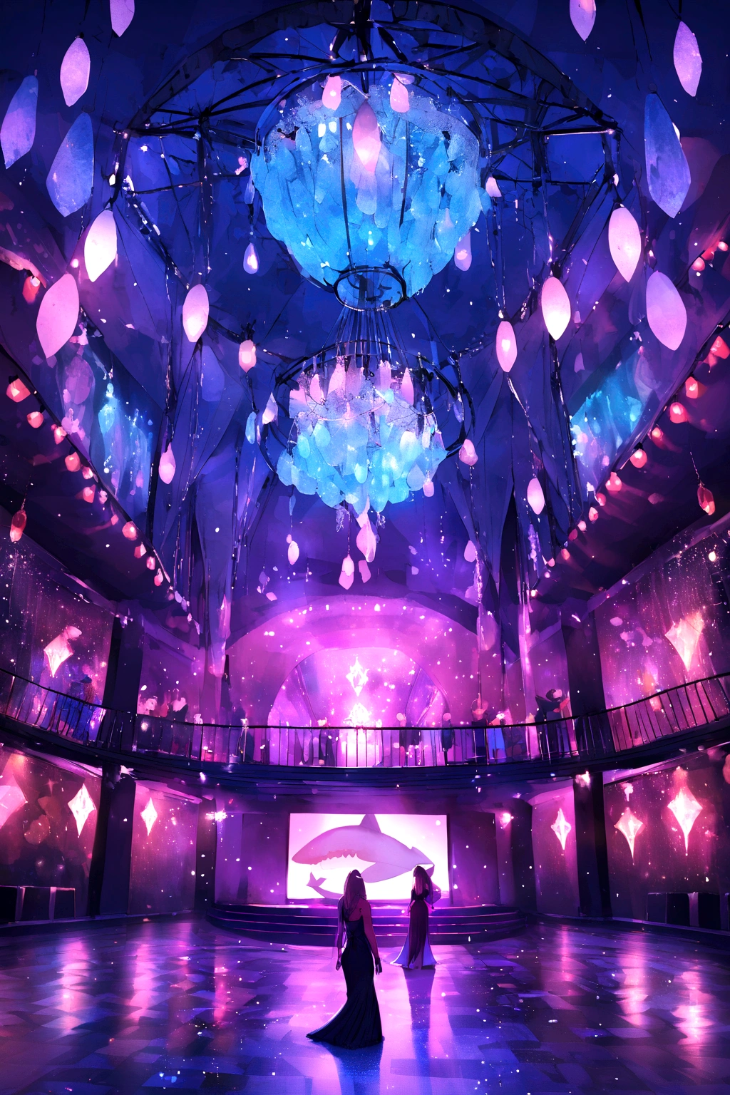 Shark-themed nightclub. without people ((realist))