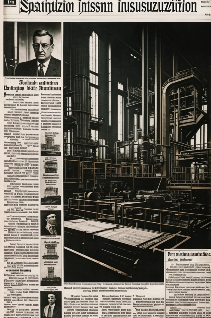 Make a newspaper about German Industrialization in Spanish and you must be able to read what it says 