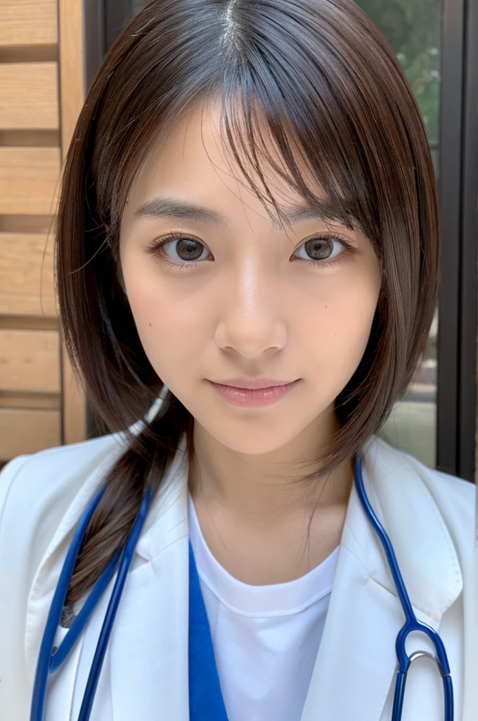 ((Highest quality)), ((masterpiece)), (detailed),Perfect Face,Japanese,Female doctor,White