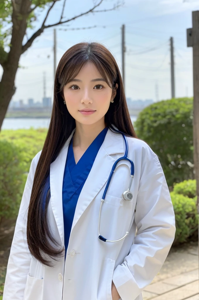 ((Highest quality)), ((masterpiece)), (detailed),Perfect Face,Japanese,Female doctor,White
