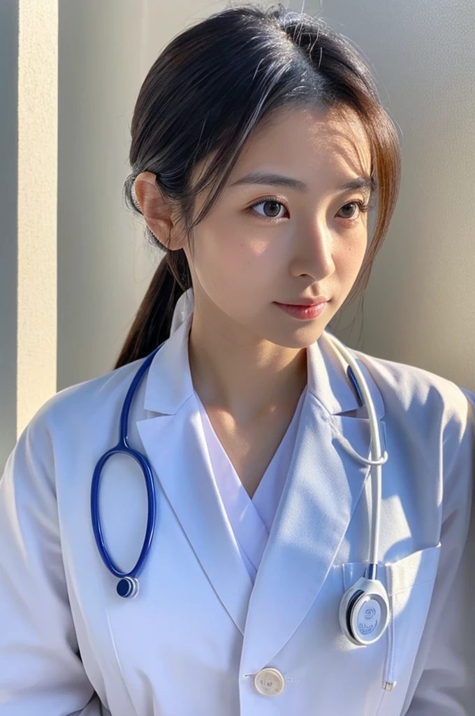 ((Highest quality)), ((masterpiece)), (detailed),Perfect Face,Japanese,Female doctor,White