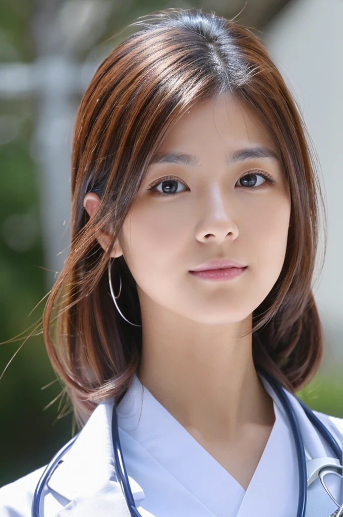((Highest quality)), ((masterpiece)), (detailed),Perfect Face,Japanese,Female doctor,White
