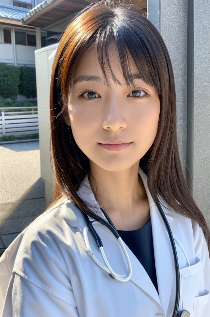 ((Highest quality)), ((masterpiece)), (detailed),Perfect Face,Japanese,Female doctor,White