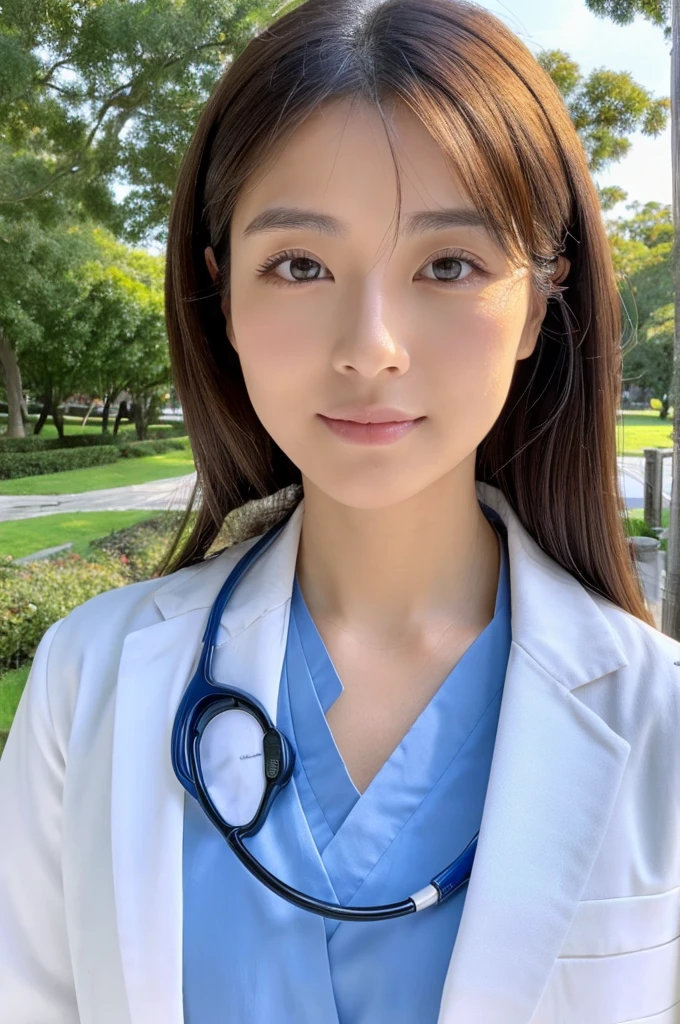 ((Highest quality)), ((masterpiece)), (detailed),Perfect Face,Japanese,Female doctor,White