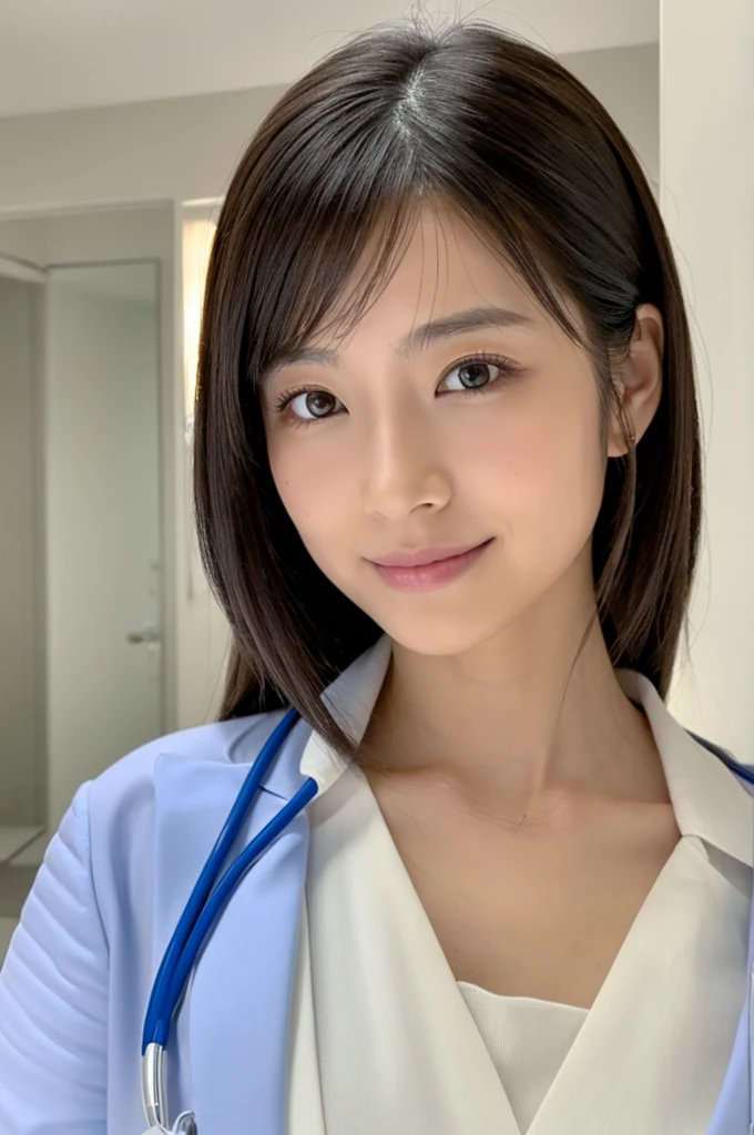 ((Highest quality)), ((masterpiece)), (detailed),Perfect Face,Japanese,Female doctor,White