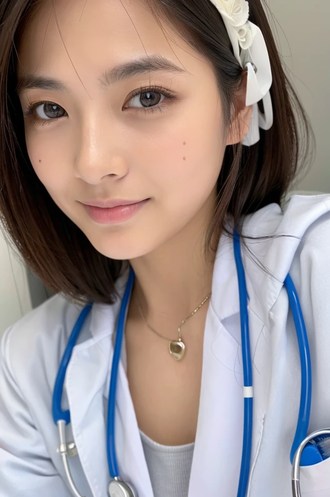 ((Highest quality)), ((masterpiece)), (detailed),Perfect Face,Japanese,Female doctor,White