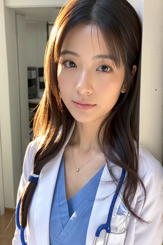 ((Highest quality)), ((masterpiece)), (detailed),Perfect Face,Japanese,Female doctor,White