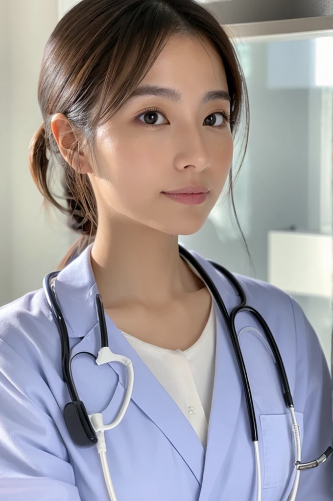 ((Highest quality)), ((masterpiece)), (detailed),Perfect Face,Japanese,Female doctor,White