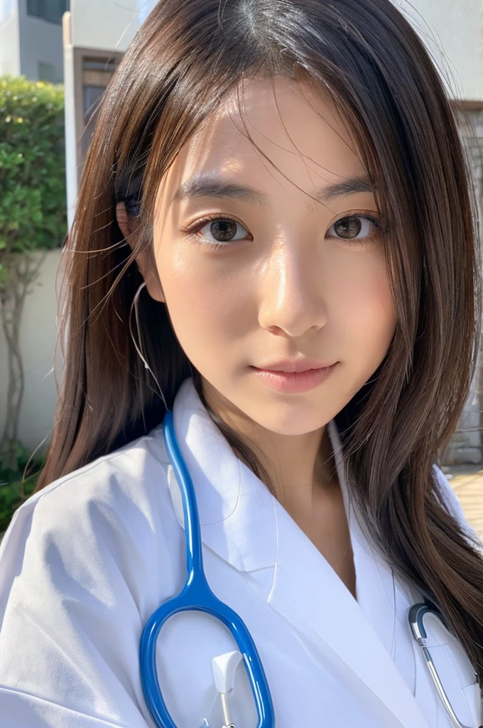 ((Highest quality)), ((masterpiece)), (detailed),Perfect Face,Japanese,Female doctor,White