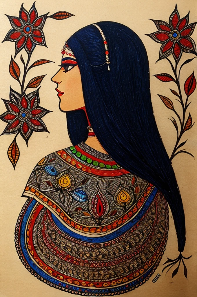 Simple and unique madhubani painting