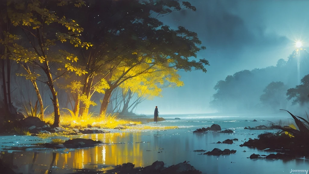 32k, Masterpiece, Highest quality, One girl, Brown Hair, Detailed eyes, flower,Dahlia, Light blue and yellow style,A dreamy, romantic piece,Pale yellow, Mysterious Leaves,A playful arrangement,Fantasy,High Contrast,Ink strokes,explosion,Exposure, Impression of light blue and yellow tones,Abstract,((Watercolours by John Berkey and Jeremy Mann )) Brush strokes,Negative Space, Tyndall effect,