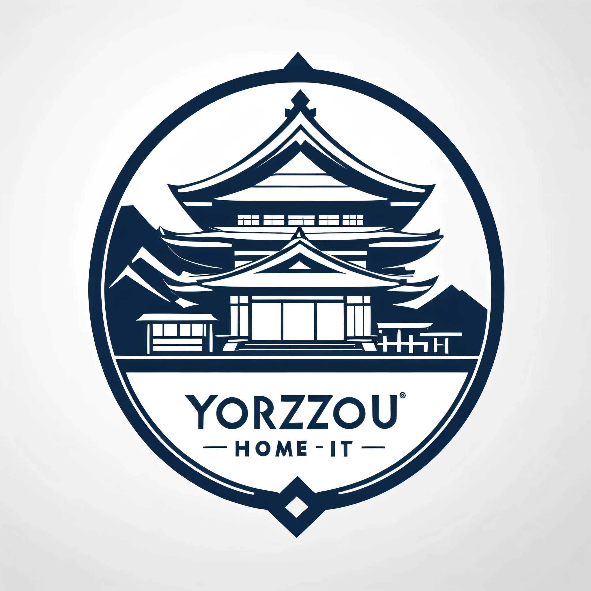 construction company logo
The company name is YOROZU HOME
It's a cool emblem,
a slightly Japanese-style design

Make sure to insert the letter "YOROZU HOME" somewhere on the emblem

The background is white